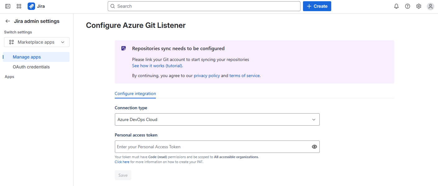 Link Azure DevOps repositories