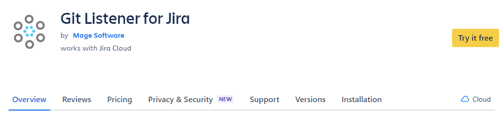 Git Listener on the Atlassian Marketplace