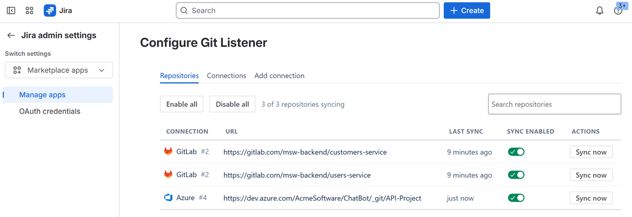 Configure repositories