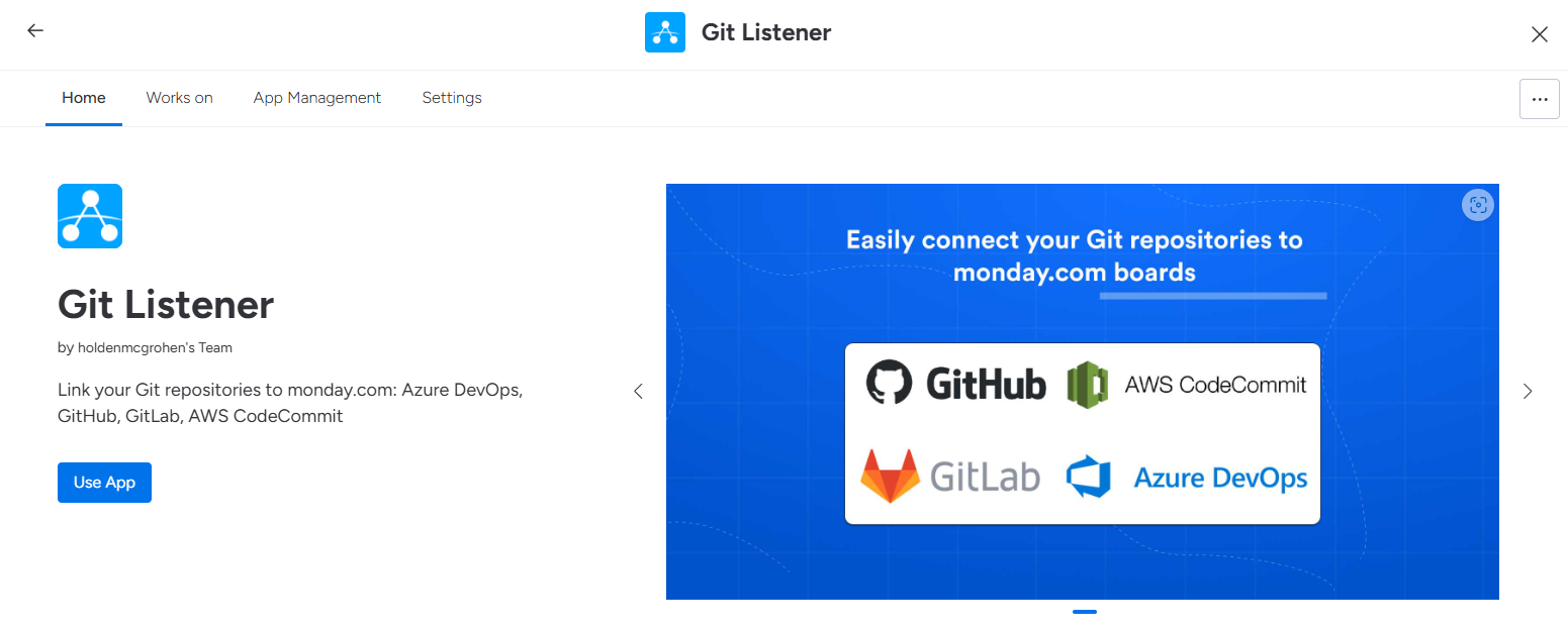 Git Listener after installation